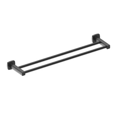 Luxus Double Towel Rail - Matt Black