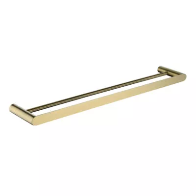 Esperia Double Towel Rail - Brushed Yellow Gold