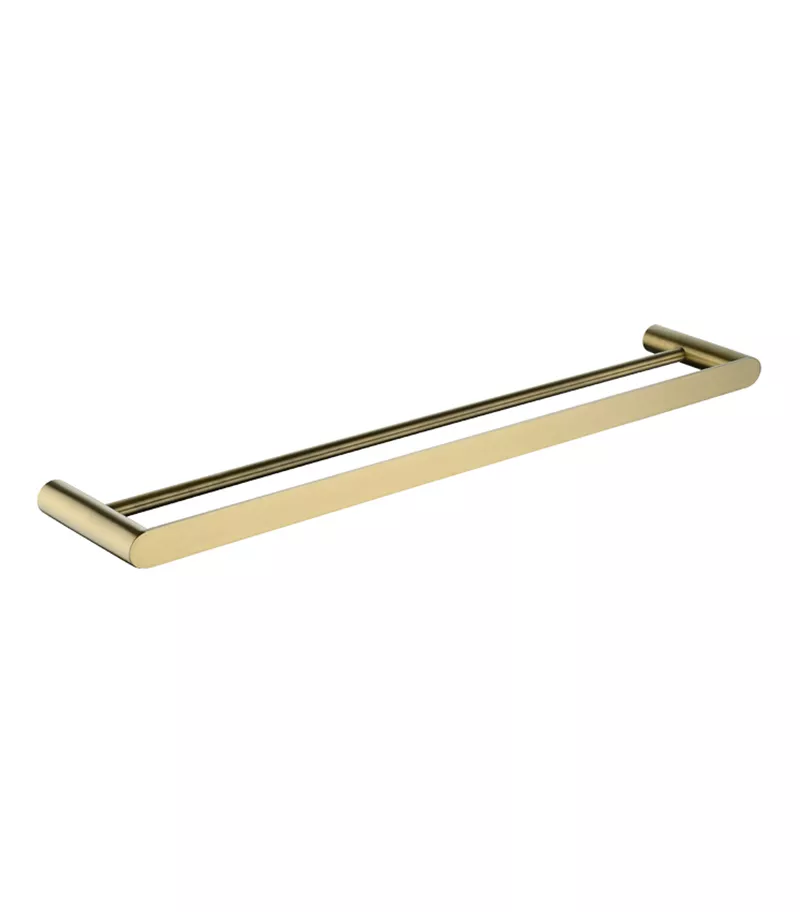 Esperia Double Towel Rail - Brushed Yellow Gold