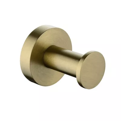 Lucid Single Robe Hook - Brushed Brass
