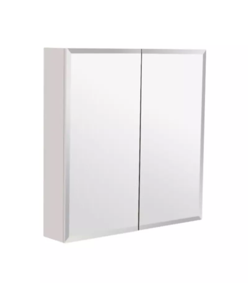 Bevel Edge MDF Gloss White 750mm X 720mm Shaving Cabinet