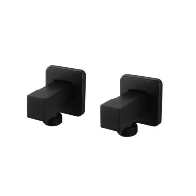 Cube Matt Black Square 1/4 Turn Washing Machine Stops