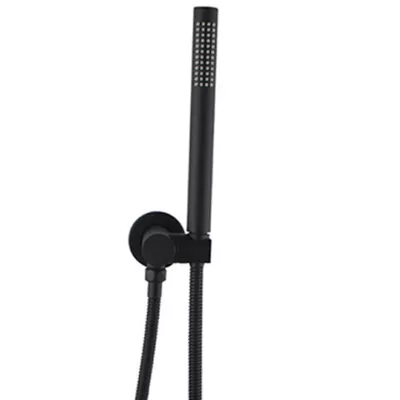 Round Matt Black Handheld Shower