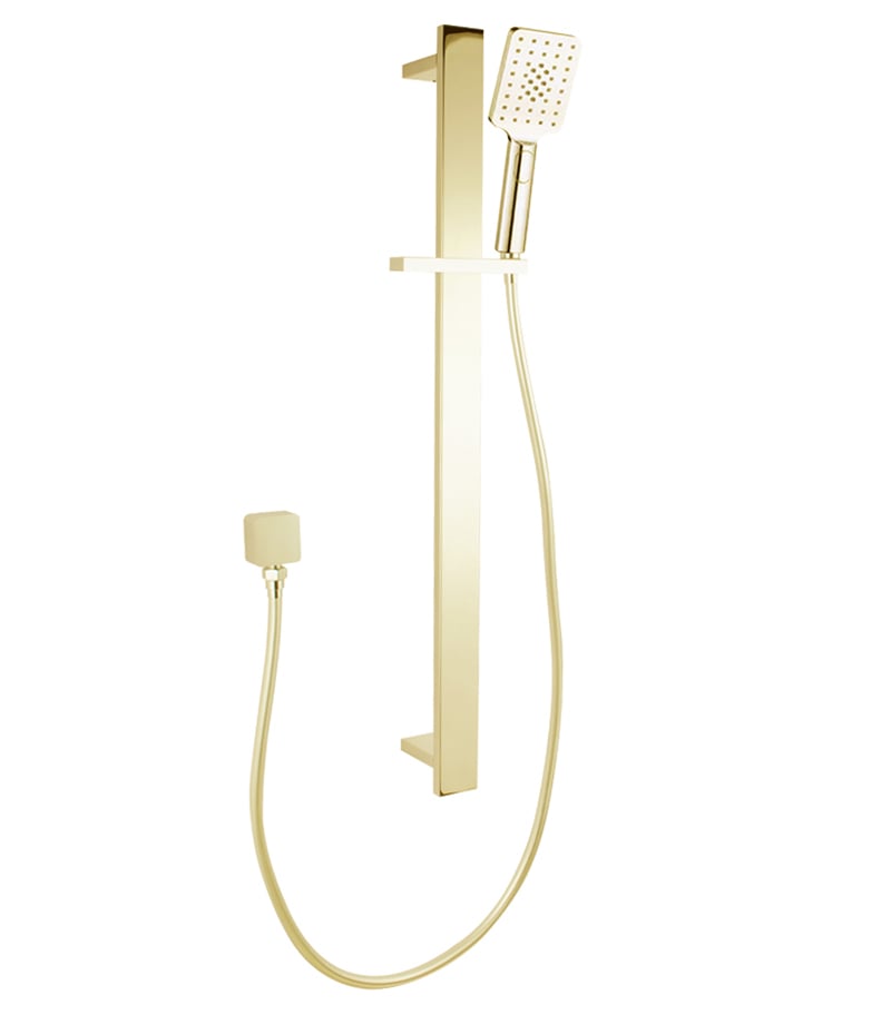 Bellino Brushed Yellow Gold Square Shower Rail