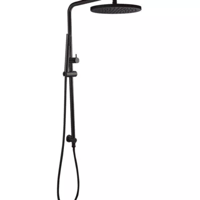 Pentro Matt Black Twin Shower On Rail