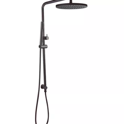 Pentro Gun Metal Grey Twin Shower On Rail