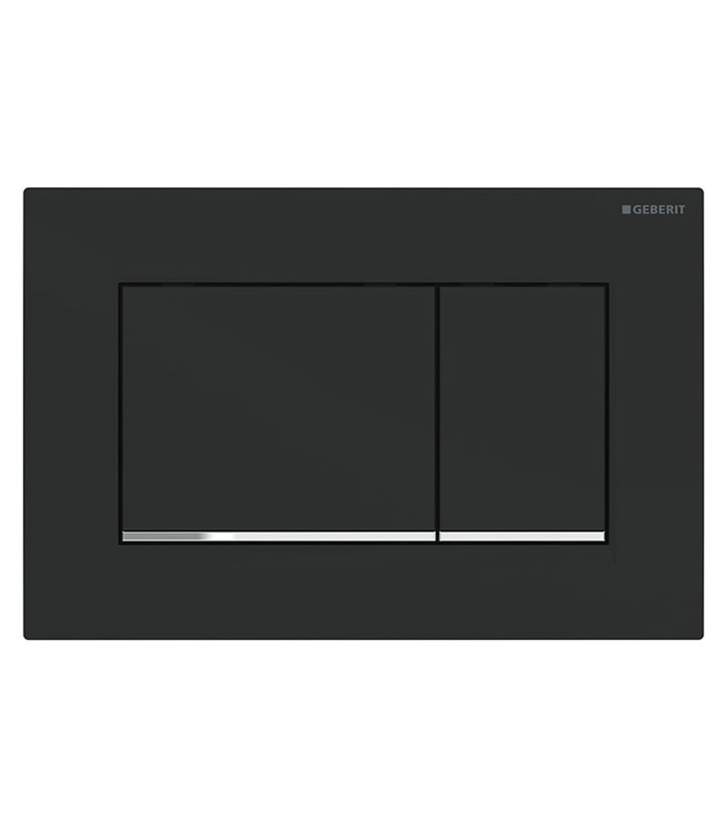 Square Matt Black Plate Toilet Push Button Sigma30MB