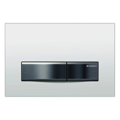 Rectangle White Glass Toilet Push Button Sigma50KJ