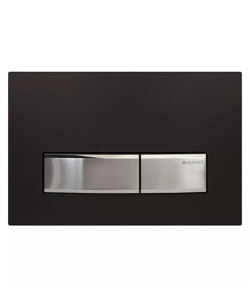 Rectangle Black Glass Toilet Push Button Sigma50DW