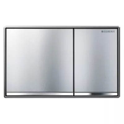 Square Brushed Chrome Toilet Button Sigma60GH