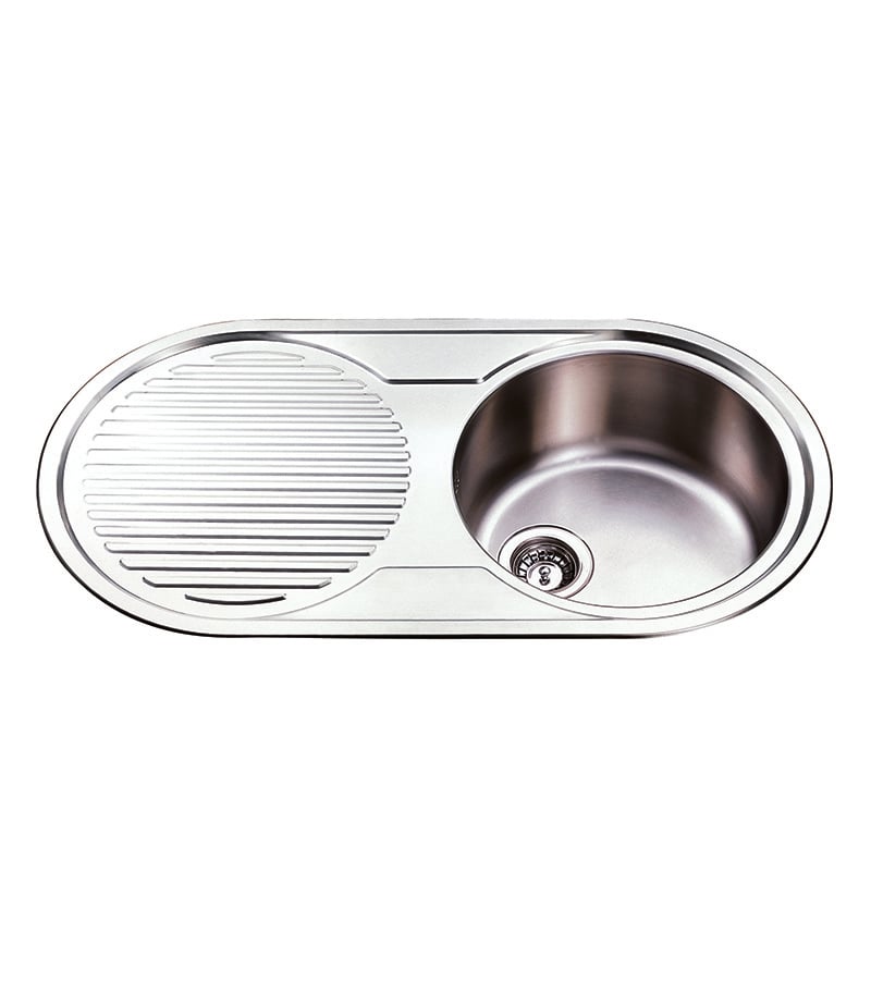 Reno Round Single Bowl Sink 915mm With Drainerboard On Side NH1500RHB
