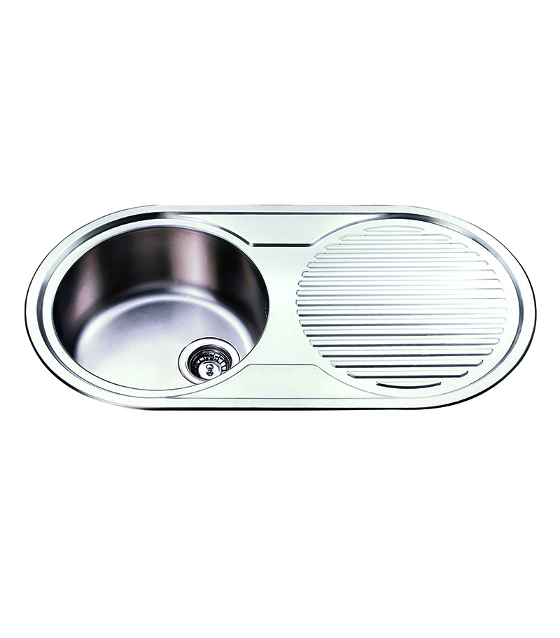 Reno Round Single Bowl Sink 915mm With Drainerboard On Side NH1500LHB