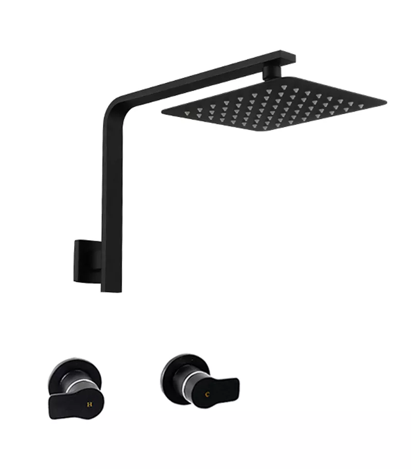 Liberty Matt Black Shower Tap Set