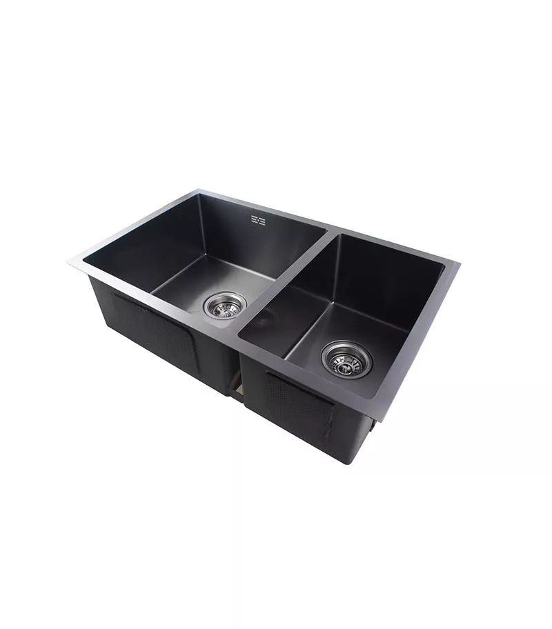 Aqua Dark Grey Double Bowl Square Sink 715mm OX7145R.KS