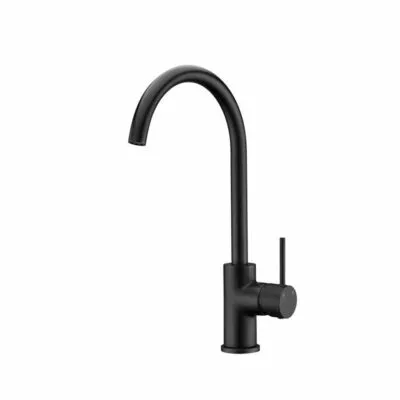 IKON Hali Matt Black Gooseneck Sink Mixer