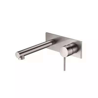 IKON Hali Brushed Nickel Wall Mount Basin or Bath Mixer