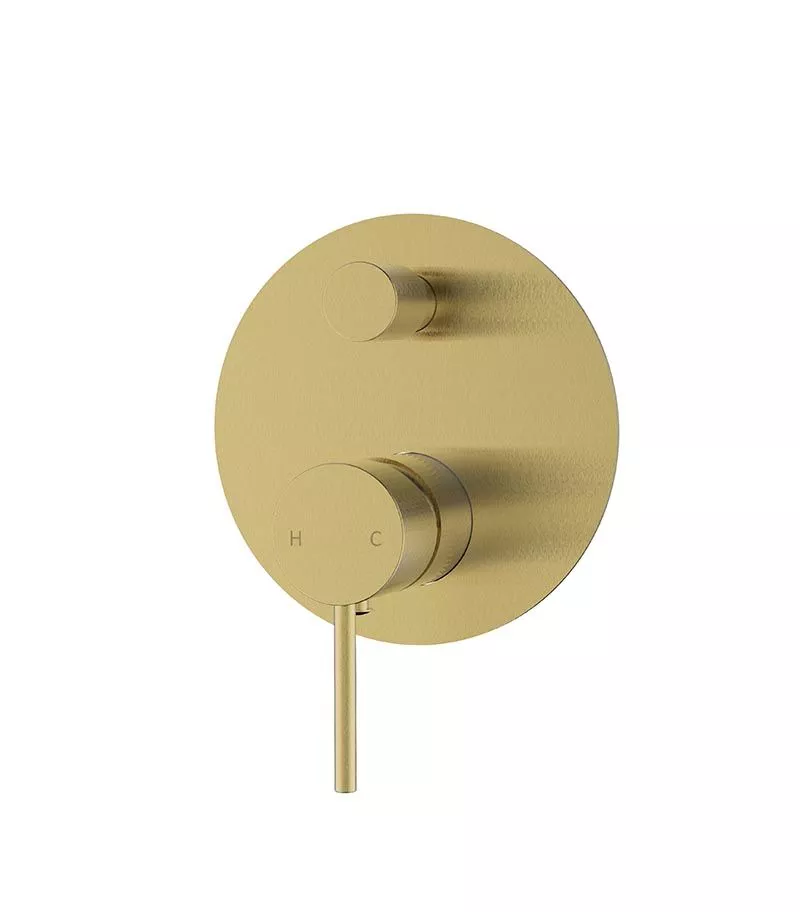 IKON Hali Brushed Gold Wall Mixer With Diverter