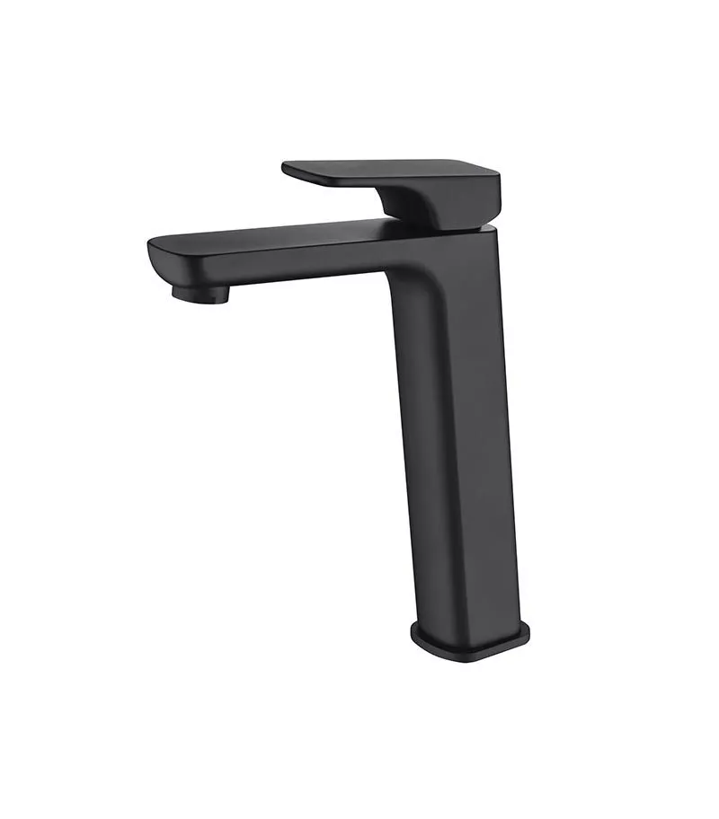 Eden Matt Black Square Tall Basin Mixer