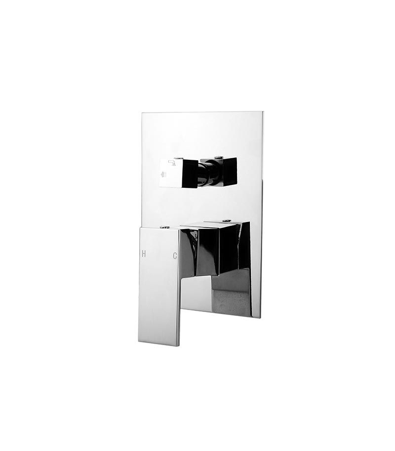 Taurus Chrome Square Wall Mixer With Diverter