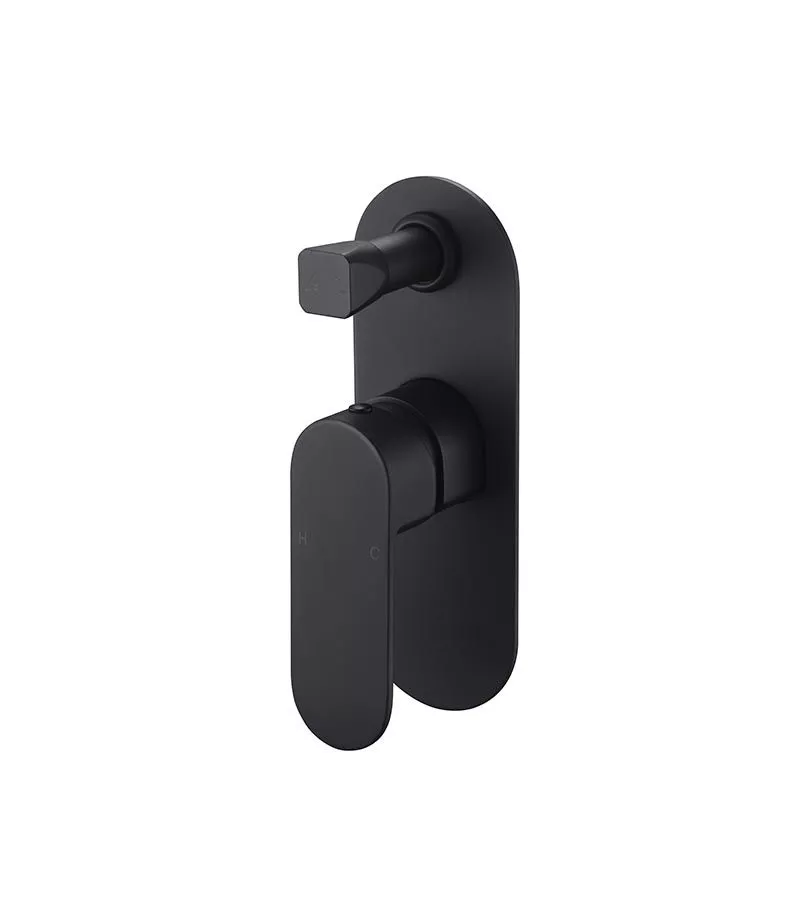 Cora Matt Black Wall Mixer With Diverter