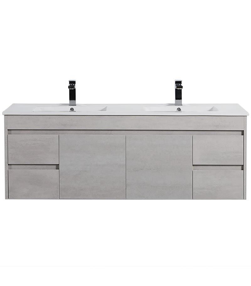 Concreto 1500mm Double Bowls Plywood Wall Hung Vanity