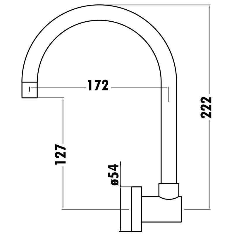 Specification For Mona Swivel Wall Mounted Spout