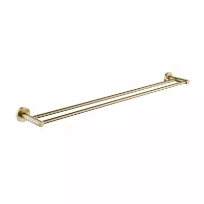 Pentro Double Towel Rail 800mm - Brushed Yellow Gold