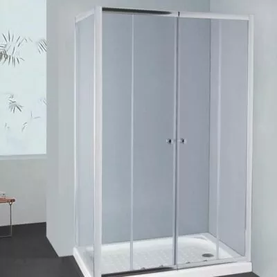 Horizontal Chrome Semi-Frameless Shower Screen Double Sliding Doors