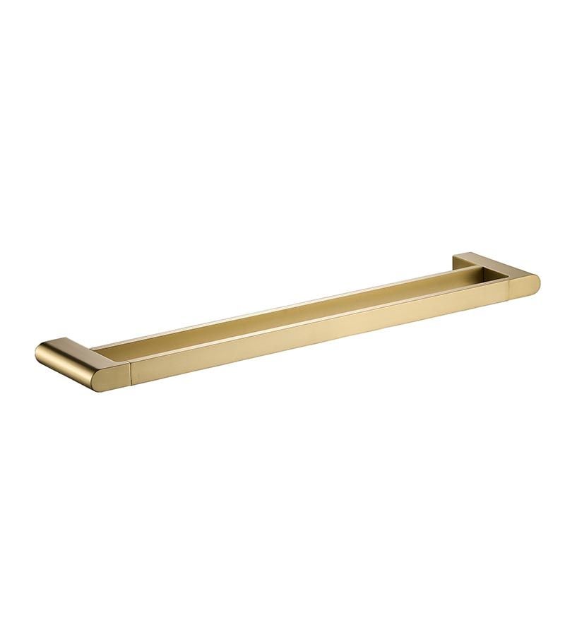 Flores Brushed Gold Double Towel Rail 600mm