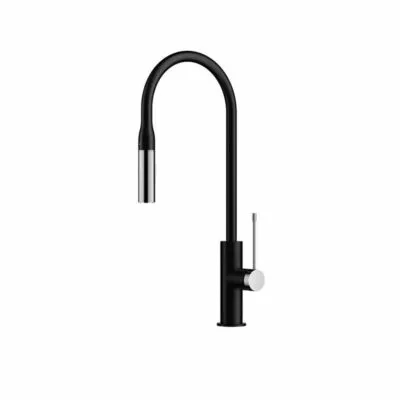 Aziz Matt Black Pull Out Kitchen Mixer With Chrome Spout PCC1002MB/C