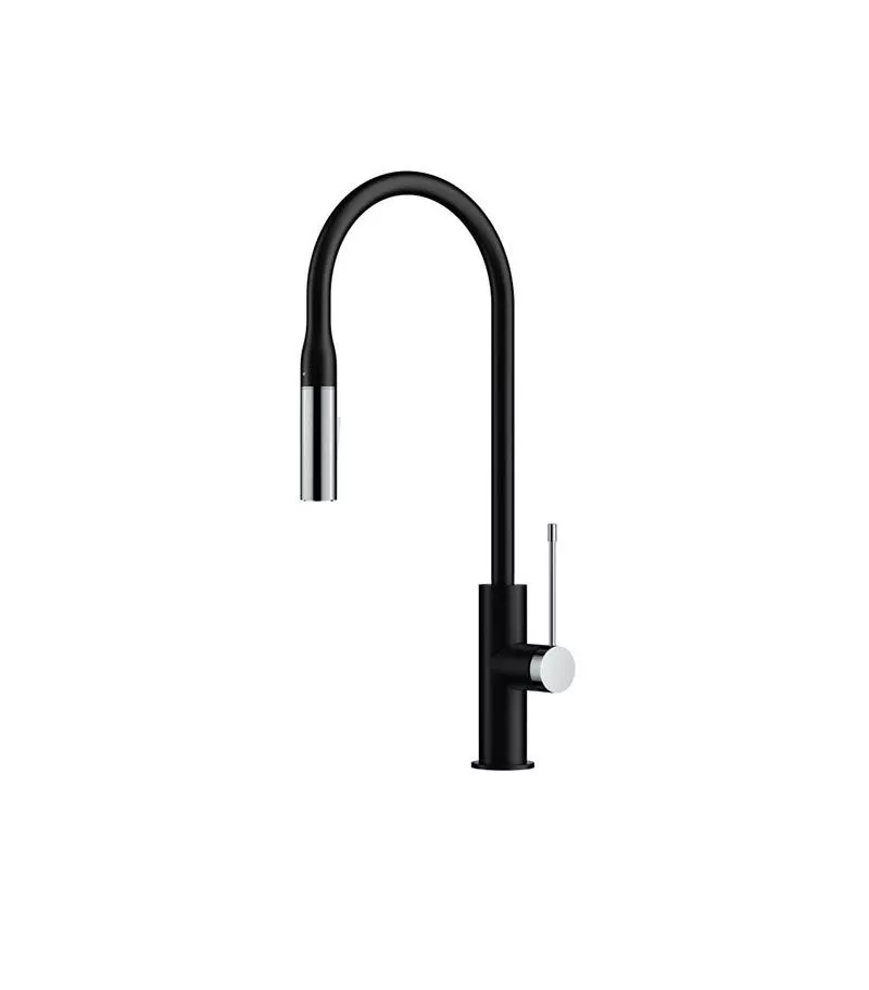 Aziz Matt Black Pull Out Kitchen Mixer With Chrome Spout PCC1002MB/C