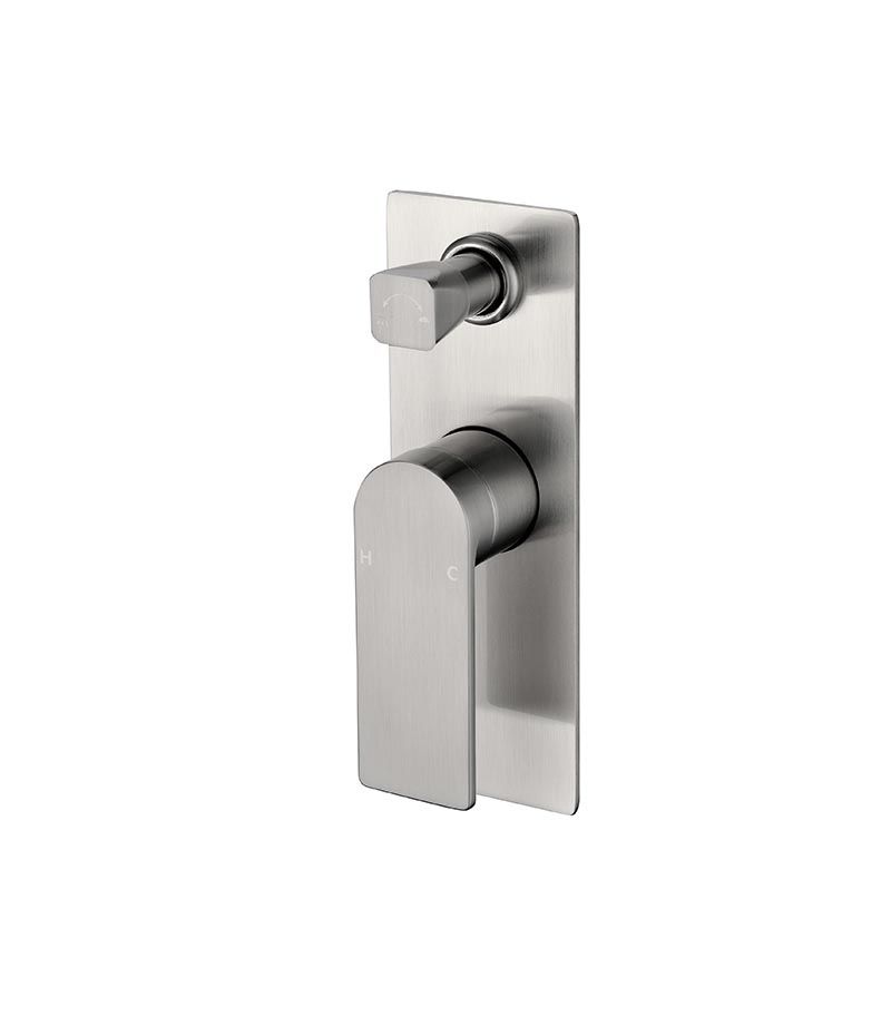 Ruki Brushed Nickel Wall Or Shower Mixer With Diverter