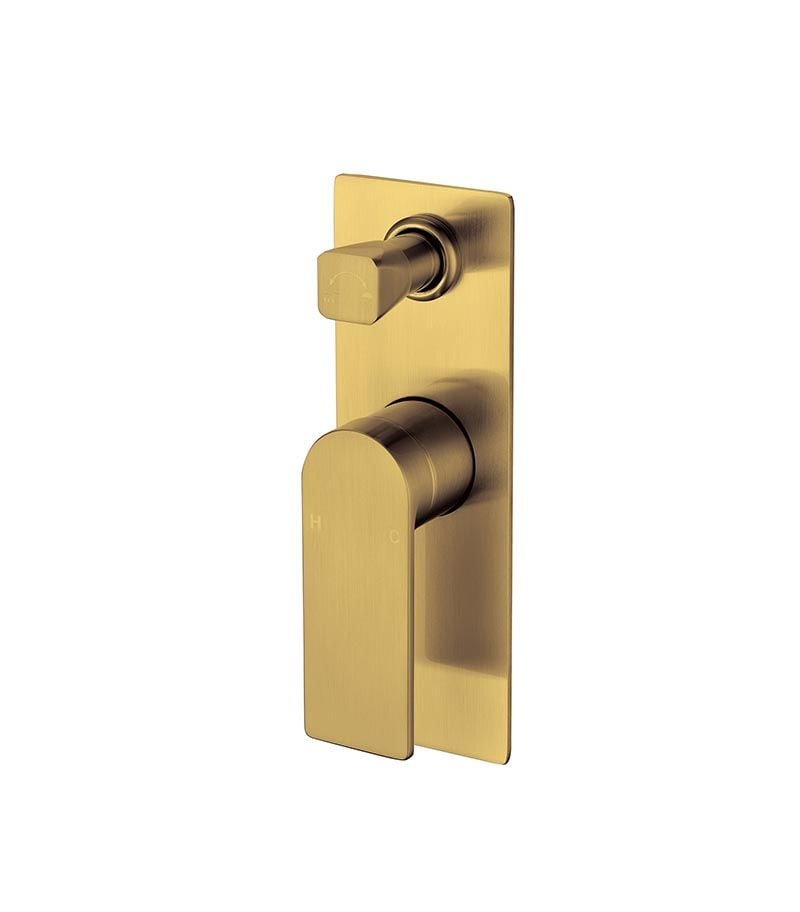 Ruki Brushed Gold Wall Or Shower Mixer With Diverter