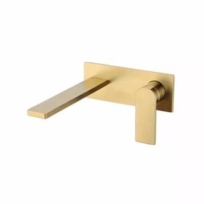 Ruki Brushed Gold Wall Mount Basin Or Bath Mixer