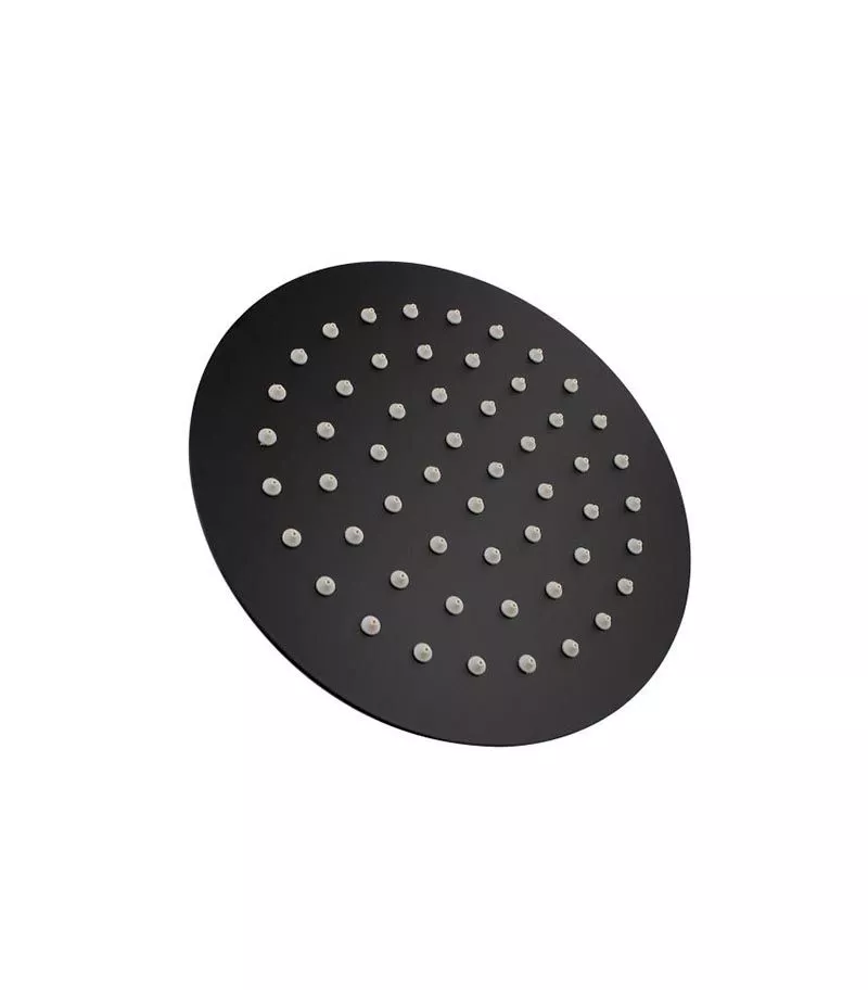 Aqua 200mm Round Ultra Thin Matt Black Shower Head