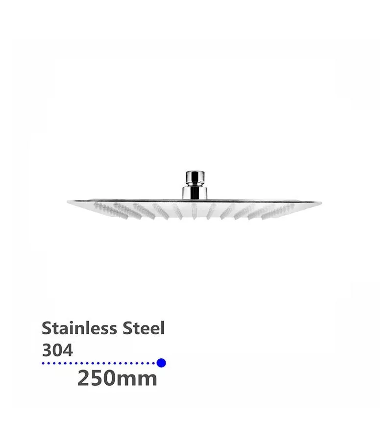 Aqua 250mm Square Ultra Thin Chrome Shower Head With Round Corner 2mm Thickness Aqua 250mm Square Ultra Thin Chrome Shower Head With Round Corner 2mm Thickness