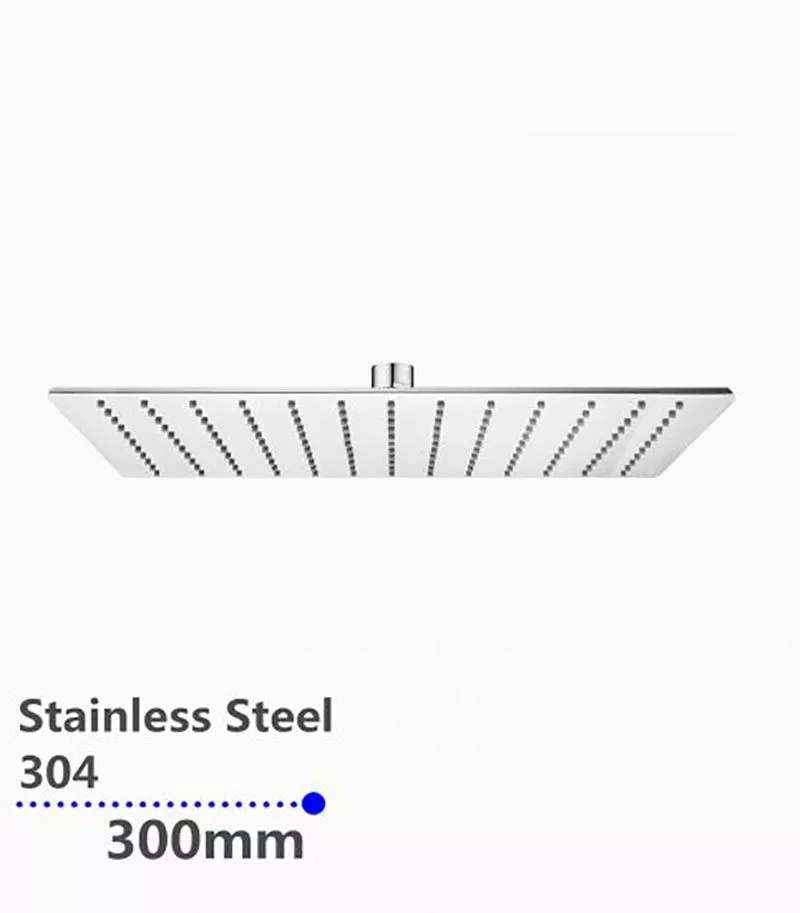 Aqua 300mm Square Ultra Thin Chrome Shower Head With Round Corner 2mm Thickness