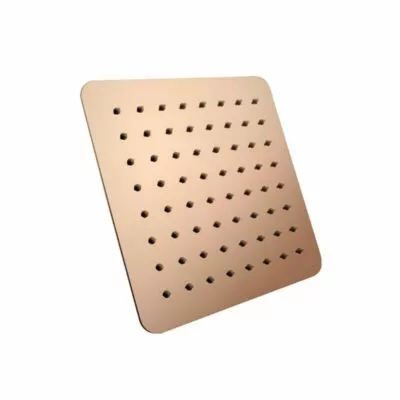 Aqua 200mm Square Ultra Thin Rose Gold Shower Head With Round Corner 2mm Thickness