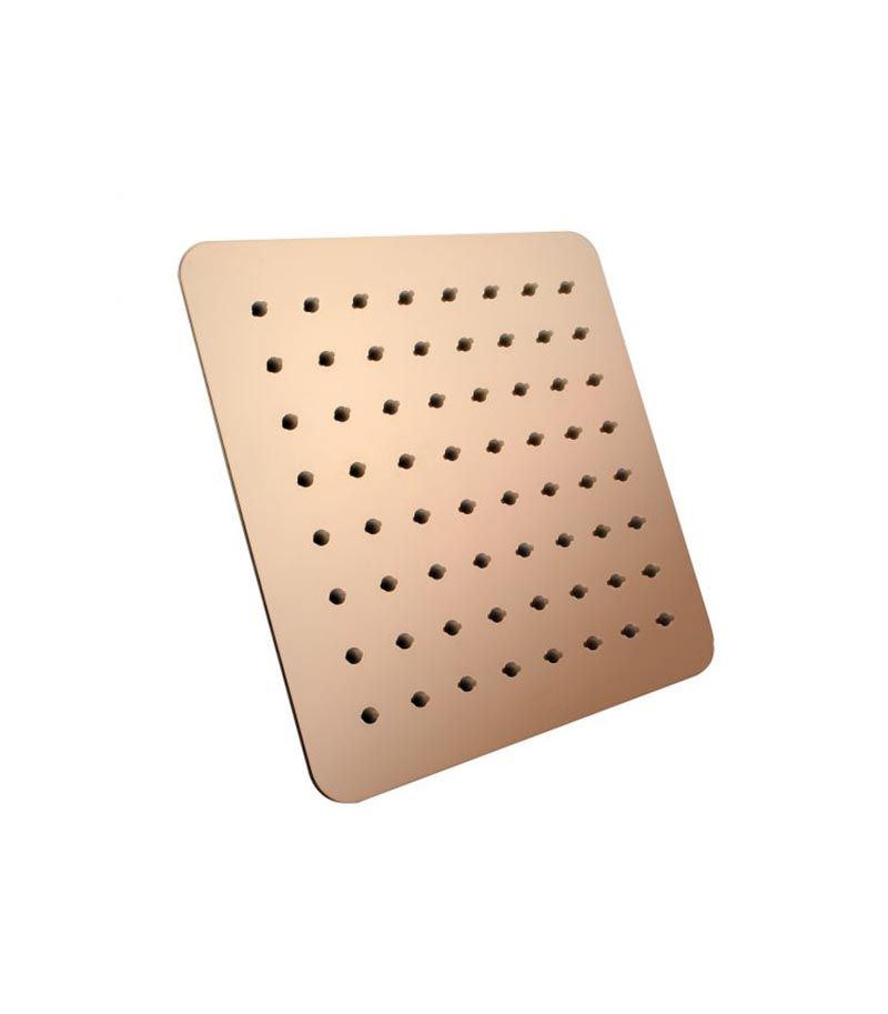 Aqua 200mm Square Ultra Thin Rose Gold Shower Head With Round Corner 2mm Thickness