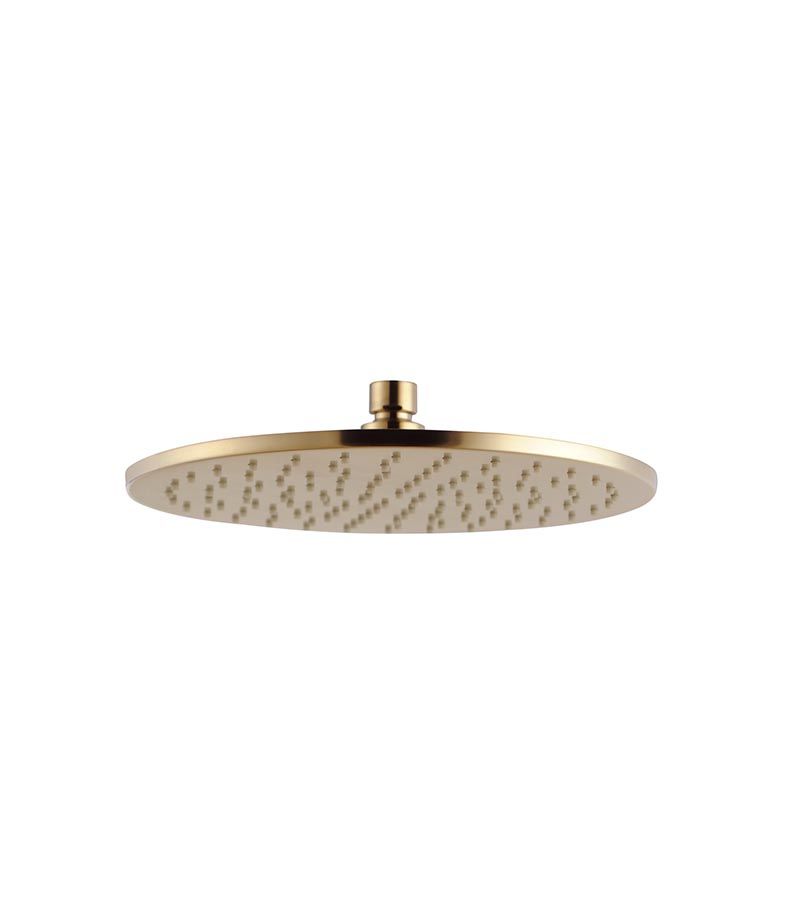 Pentro Round Brushed Yellow Gold Shower Head 250mm