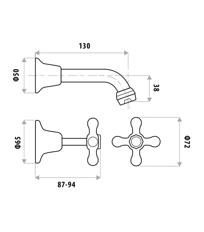 Specification For Entice Bath Tap Set