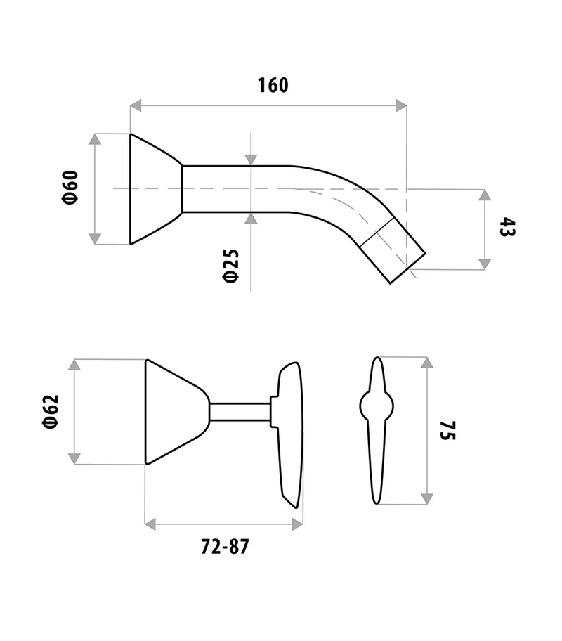 Specification For Kirra Lever Bath Tap Set