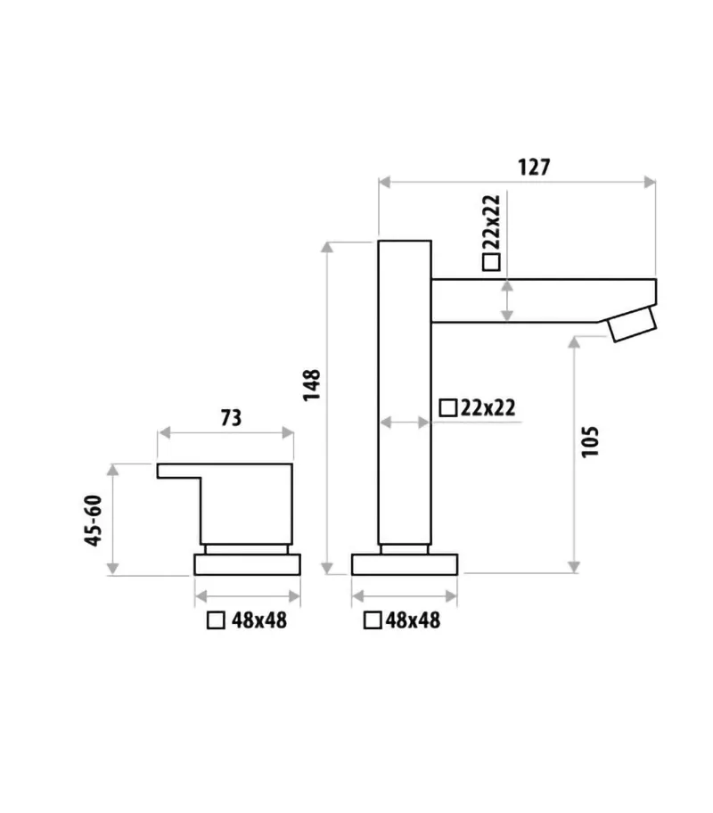 Specification For Bo Lauren Basin Tap Set 3/4 Turn