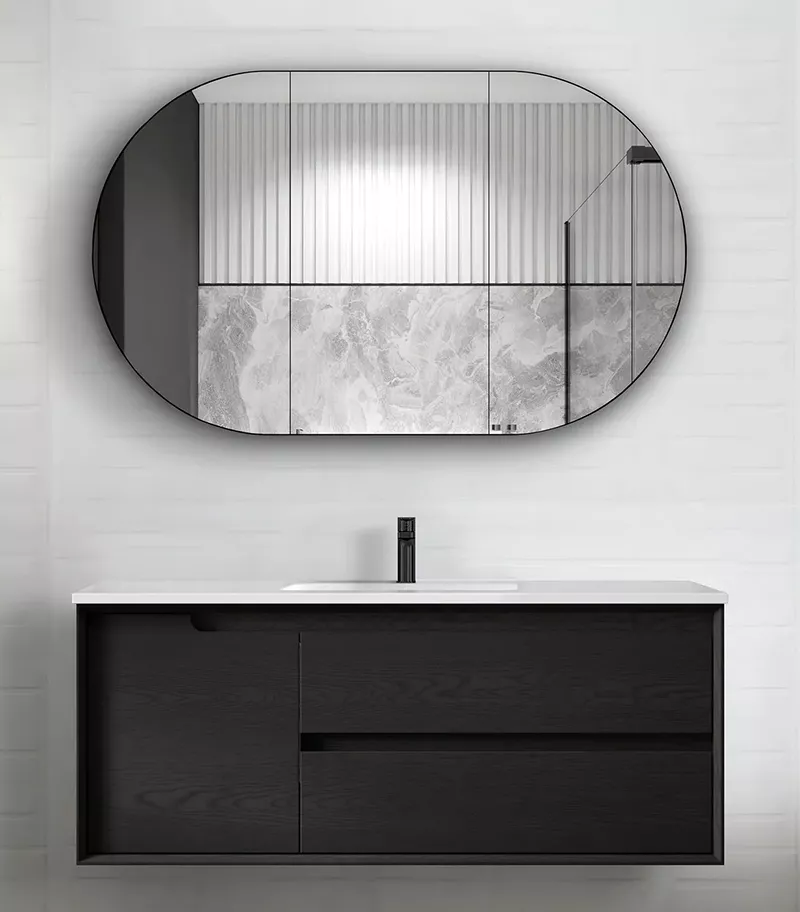 Byron Black Oak 1200mm Single Bowl Plywood Wall Hung Vanity BY1200BCT