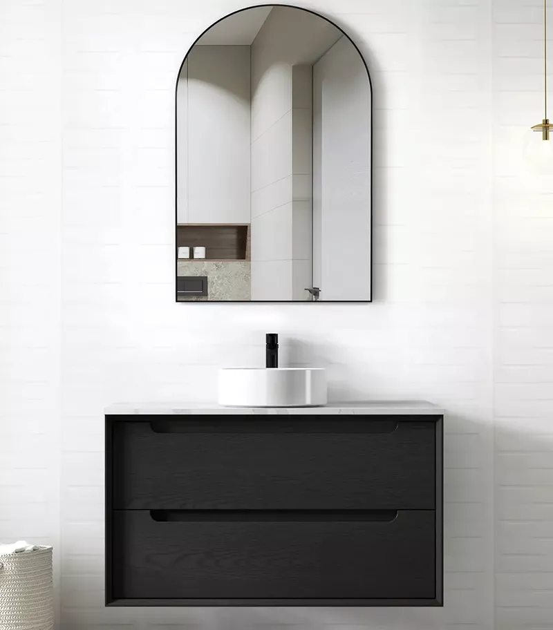 Byron Black Oak 900mm Plywood Wall Hung Vanity BY900BST