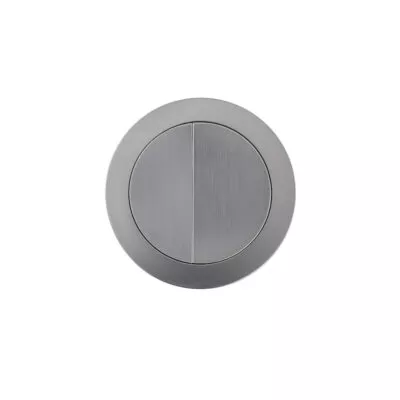 Brushed Nickel Round Press Toilet Button PB RBN Topview