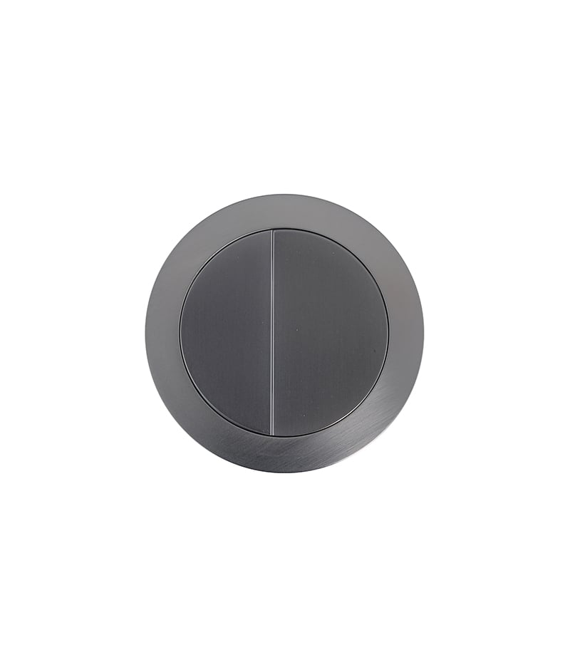 Gunmetal Grey Round Press Toilet Button PB RGM Topview