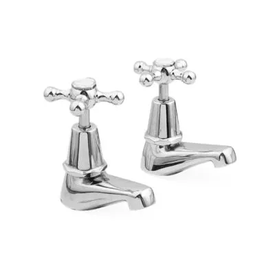 Noosa Chrome Heritage Pillar Tap Set P857F+R505B