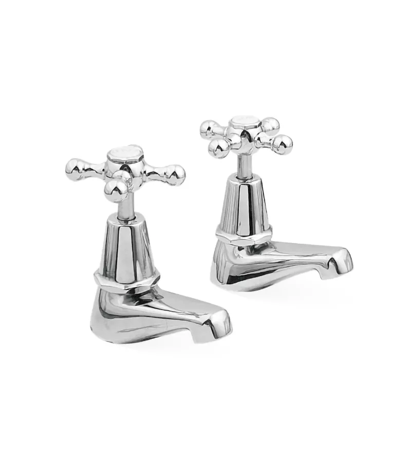 Noosa Chrome Heritage Pillar Tap Set P857F+R505B