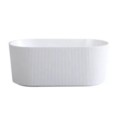 Ally Groove Freestanding Bath - Gloss White